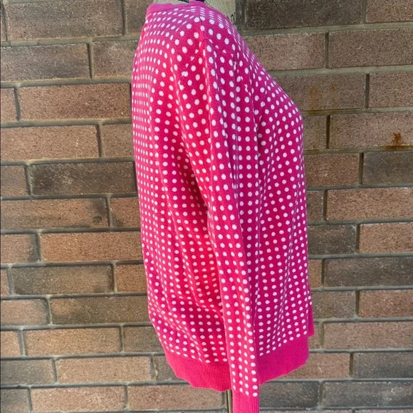 Merona Pink and White Polka Dot Cardigan Size XXL - Picture 4 of 6